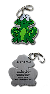 Hops the Frog Travel Tag Travelbug Geocaching Frosch trackable nummer Anhänger 