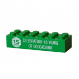 15 Years of Geocaching Trackable Brick- Green