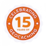 Aufkleber "15 Jahre Geocaching"