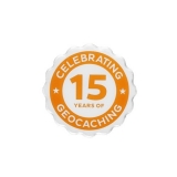 Anstecker "15 Jahre Geocaching"