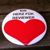 Button Ein Herz für Reviewer