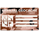 Geocaching Etikett "Desert Camo" klein, englisch