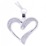 Eternal Love Geocoin Necklace - Polished Silver