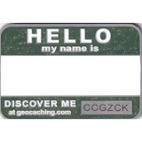 Green Glitter Name Tag Geocoin