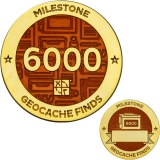 Meilenstein Geocoin und Anhänger Set 6000. Fund