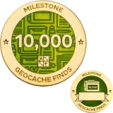 Meilenstein Geocoin und Anhänger Set 10,000. Fund