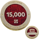 Meilenstein Geocoin und Anhänger Set 15,000. Fund