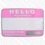 Geocoin "Namensschild" rosa/pink