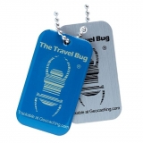Travel Bug®, QR, blau - nachleuchtend