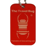Limited Edition RED Geocaching QR Travel Bug® - Glow in the Dark